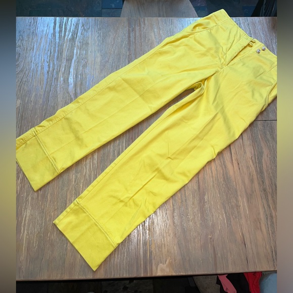 Anthropologie Maeve Yellow Cigarette Capri Pants Jeans size US10 - Picture 3 of 11